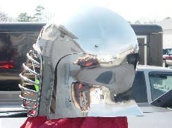 Stainless Open Face Barbute shown with optional lifting visor